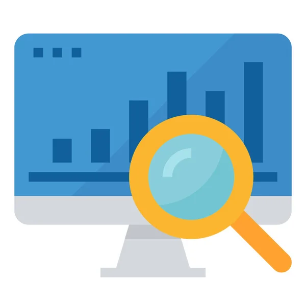 Analyse Analytics Grafiek Pictogram Platte Stijl — Stockvector