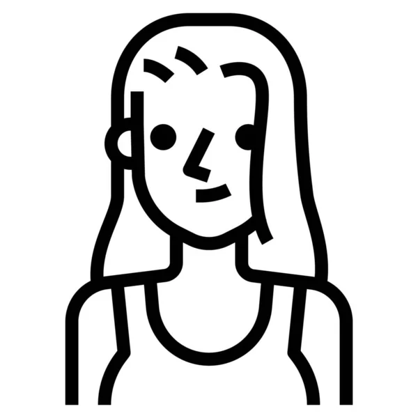 Аватар Значок Блондинки Стилі Контур — стоковий вектор