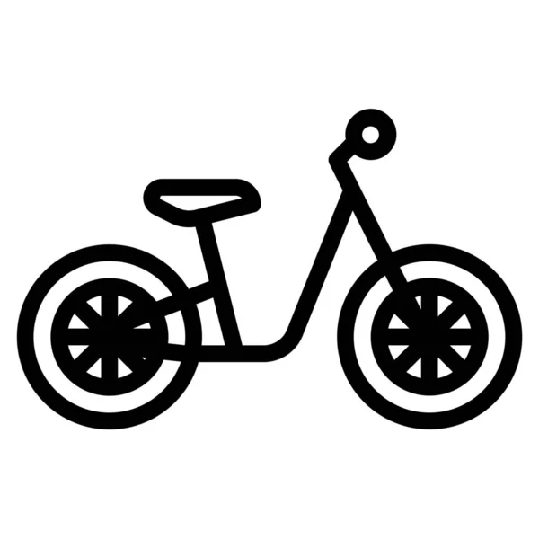 Ikona Dziecka Rower Stylu Zarys — Wektor stockowy