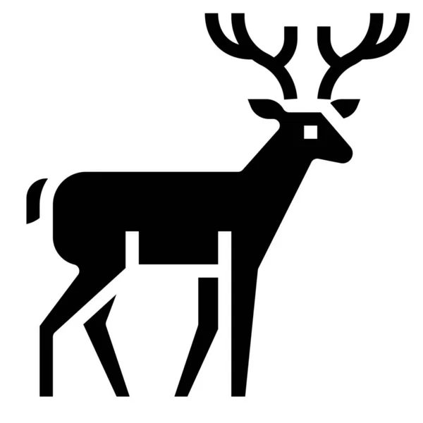 動物カテゴリの動物鹿ムースアイコン — ストックベクタ