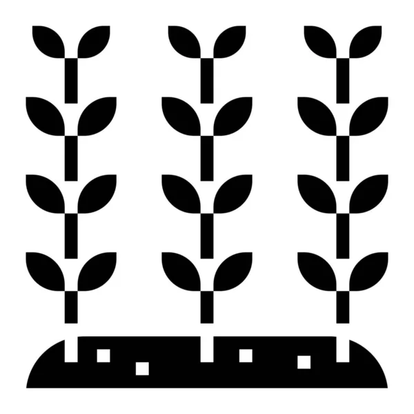 Расти Лист Икона Природы Твердом Стиле — стоковый вектор