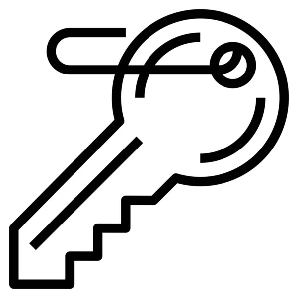 轮廓样式的键锁图标 — 图库矢量图片