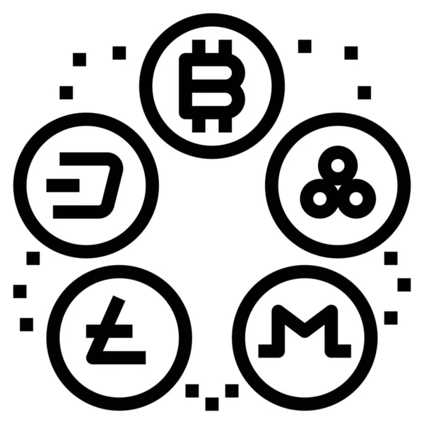 Bitcoin Cash Coin Icon Outline Style — Stock Vector