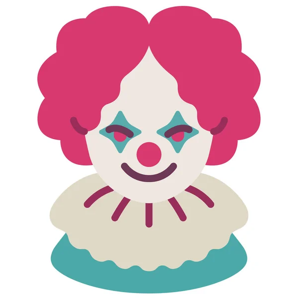 Avatar Clown Halloween Ikone Flachen Stil — Stockvektor