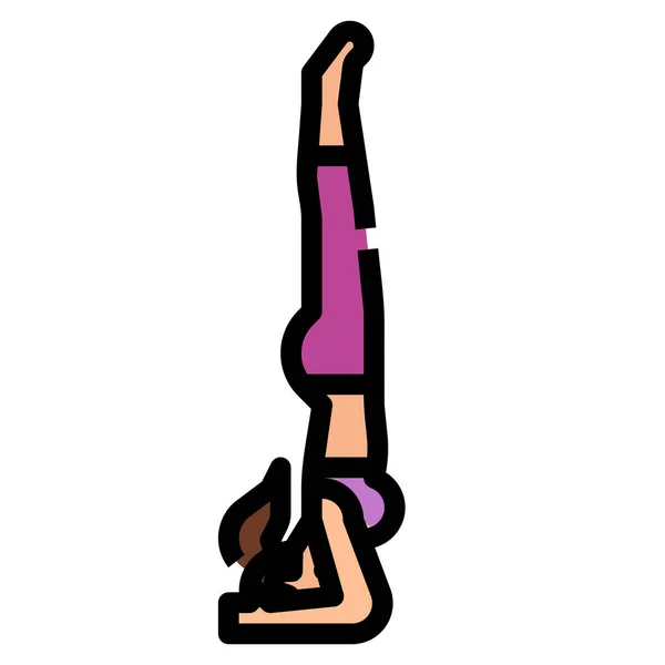 Esercizio Headstand Posa Icona Fitness Yoga Dieta Categoria — Vettoriale Stock