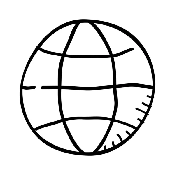 Företag Jorden Globalisering Ikon Handritad Stil — Stock vektor