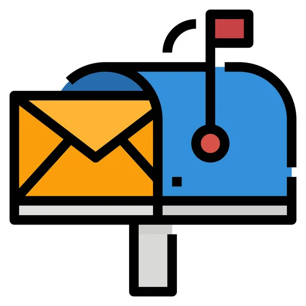 Adres Communicatie Inbox Pictogram Middelen Van Communicatie Categorie — Stockvector