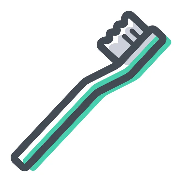 Brush Cleaning Tool Dental Hygiene Icon Filled Outline Style — Stock Vector