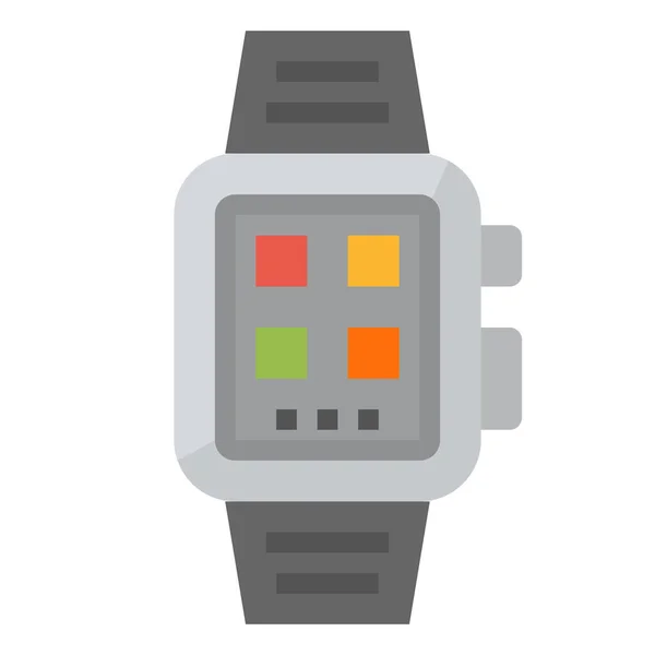Accessories App Smartwatch Icon Flat Style — Stock Vector
