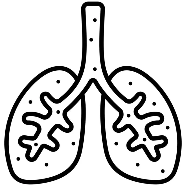 空气呼吸器官图标 轮廓风格 — 图库矢量图片