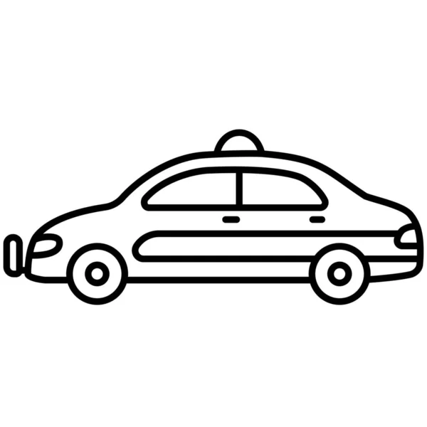 Coche Police Sedan Icon Outline Style — Vector de stock