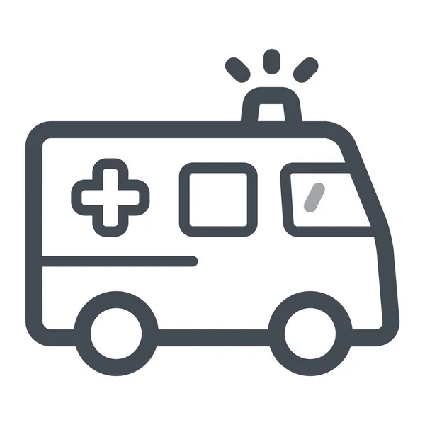 Ambulancia Icono Atención Médica Emergencia Estilo Esquema — Vector de stock