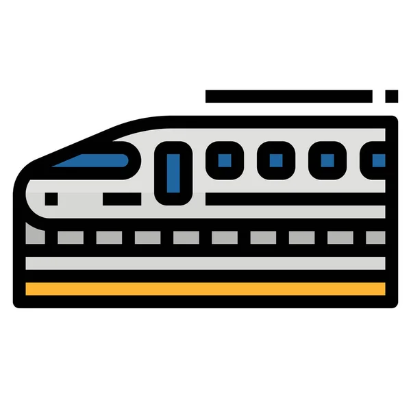 Иконка Железнодорожного Транспорта Синкансэн Стиле Заполненный Контур — стоковый вектор