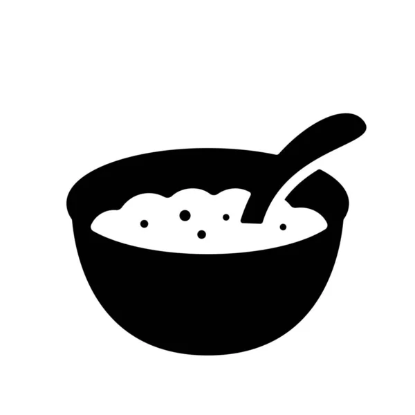 Bowl Arroz Icono Alimentos — Vector de stock