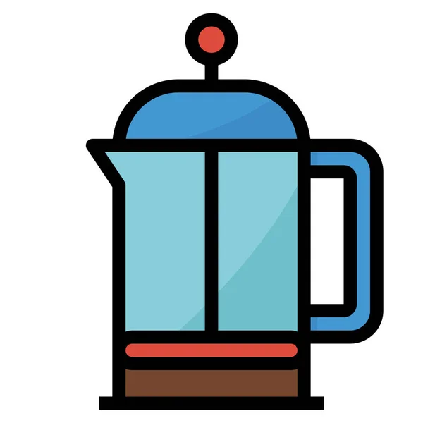 Кофе Напиток Французский Значок Заполненном Набросок Стиле — стоковый вектор