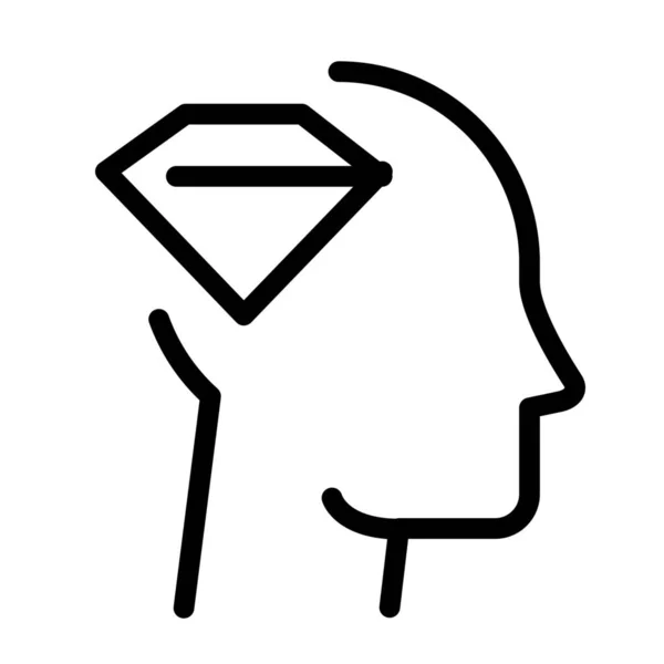 Crystal Diamond Mind Icon — Stock Vector