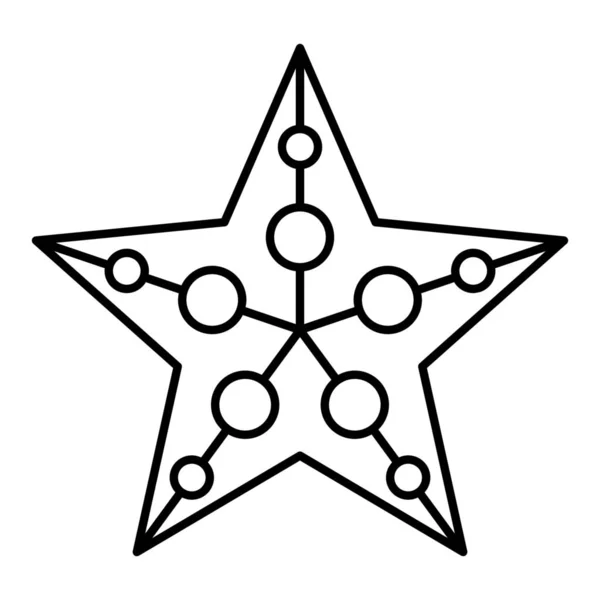 Рождественское Украшение Икона Звезды Рождества Стиле Абрис — стоковый вектор
