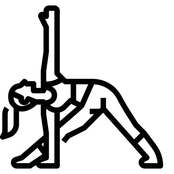 Übung Erweitertes Pose Symbol Outline Stil — Stockvektor