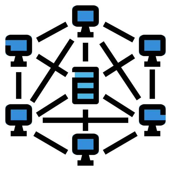 Icona Della Rete Connessione Computer — Vettoriale Stock