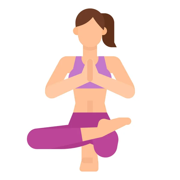 Ejercicio Pose Stand Icono Fitness Yoga Categoría Dieta — Vector de stock
