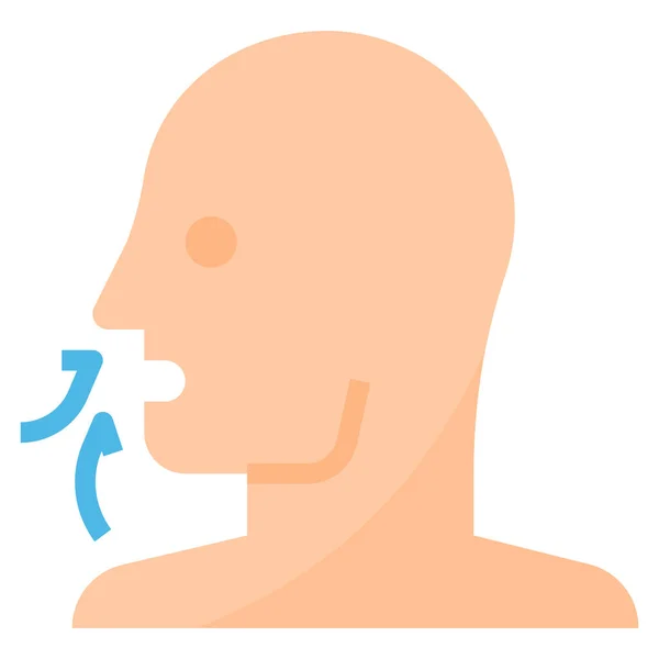 扁平式呼吸鼻孔图标 — 图库矢量图片