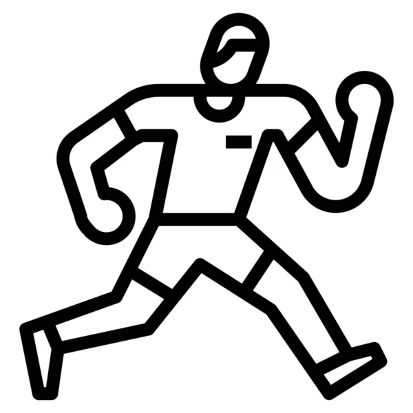 Running Outline Freizeit Hobbys Icon Outline Stil — Stockvektor