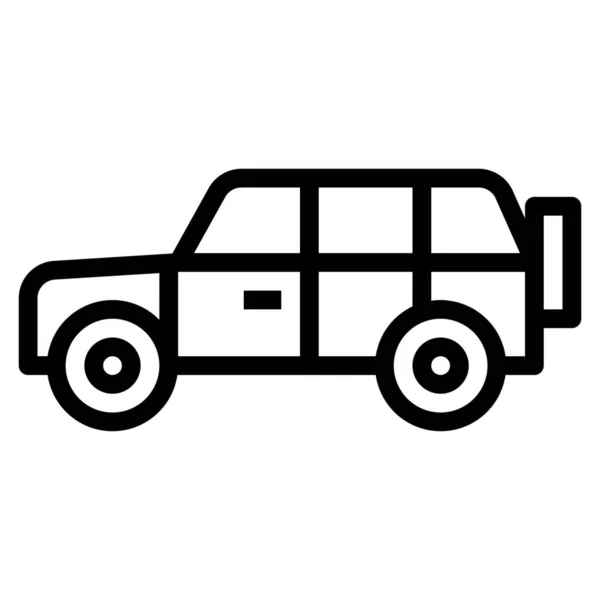 Coche Fuera Carretera Icono Estilo Esquema — Vector de stock