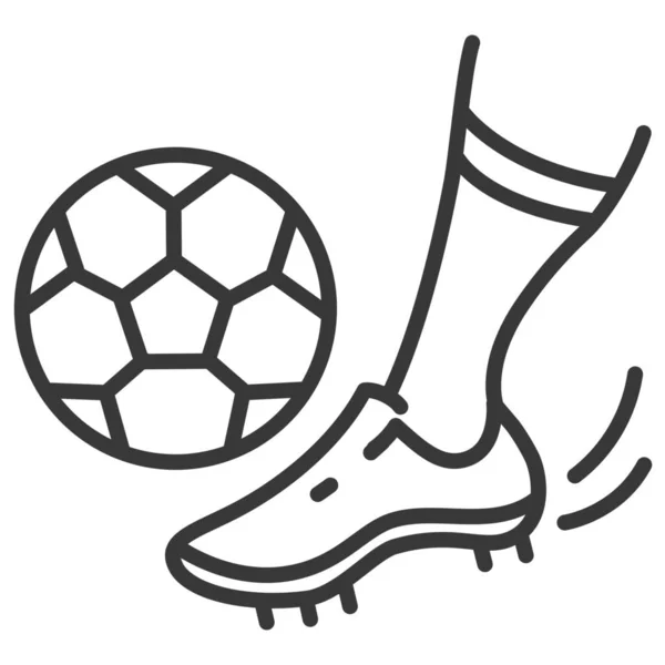 Boot Voet Voetbal Icoon Outline Stijl — Stockvector