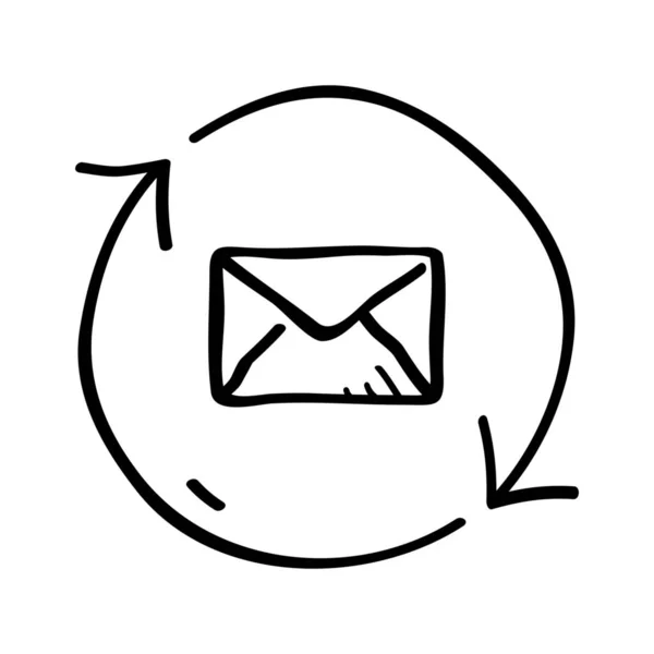 用手绘的方式交流对话电子邮件图标 — 图库矢量图片