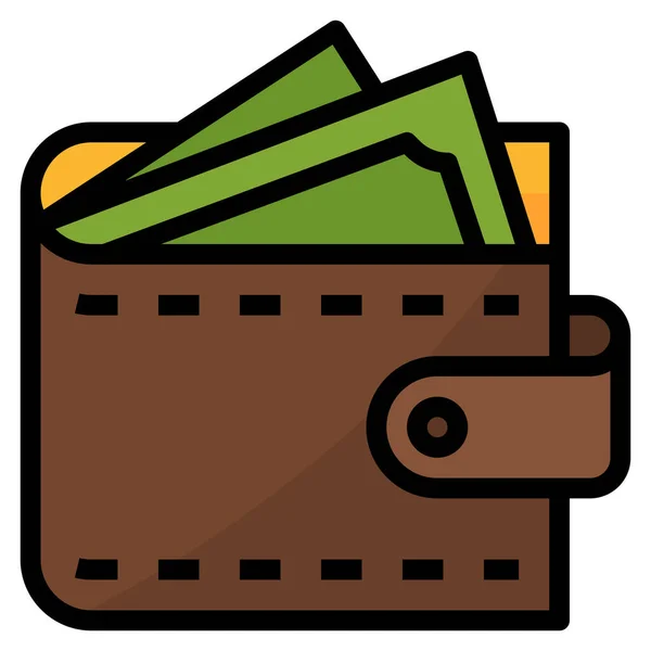 Δολάρια Εικονίδιο Πληρωμής Χρήματα Γεμισμένο Στυλ Περίγραμμα — Διανυσματικό Αρχείο