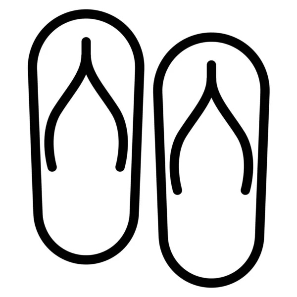 Иконка Обуви Шлепанцев Стиле Outline — стоковый вектор