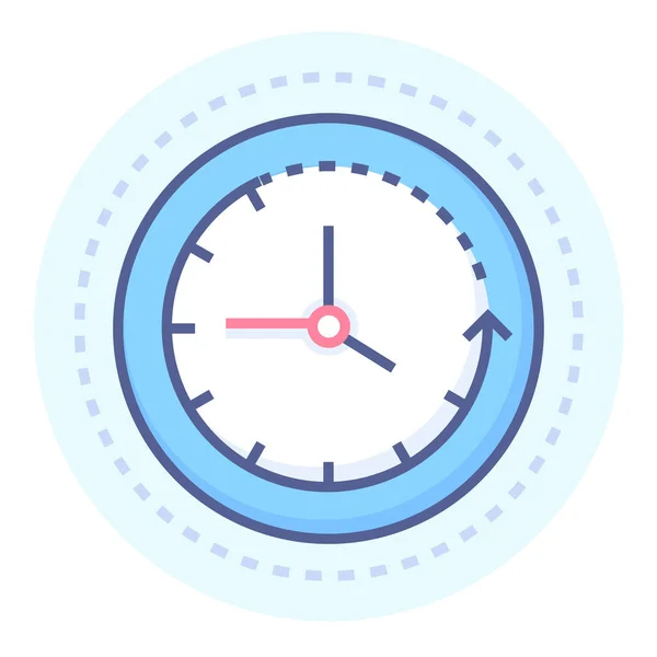 Reloj Sentido Horario Icono Relojería Estilo Contorno Lleno — Archivo Imágenes Vectoriales