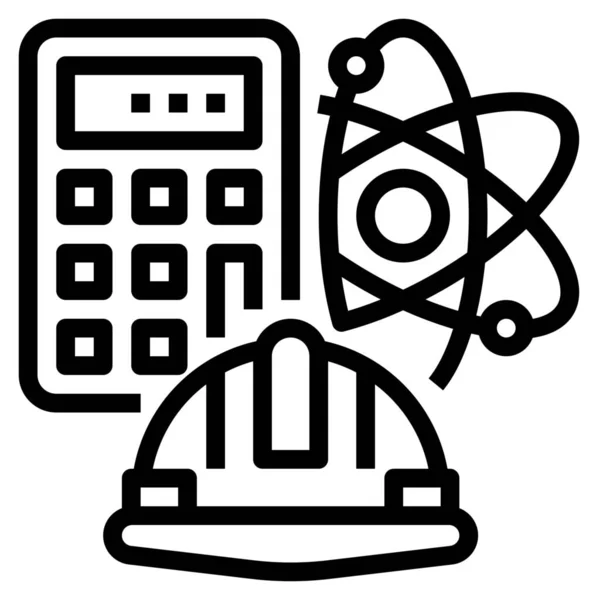 Engineering Maths Science Icon Outline Style — Stock Vector