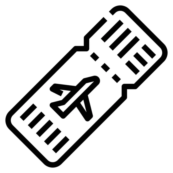 Ikona Biletu Lotniczego Zarysie — Wektor stockowy