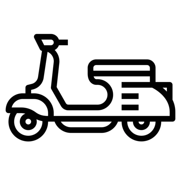 Bik Motorfiets Scooter Pictogram Contouren Stijl — Stockvector