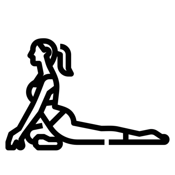 Oefening Kapotasana Duif Icoon Fitness Yoga Dieet Categorie — Stockvector