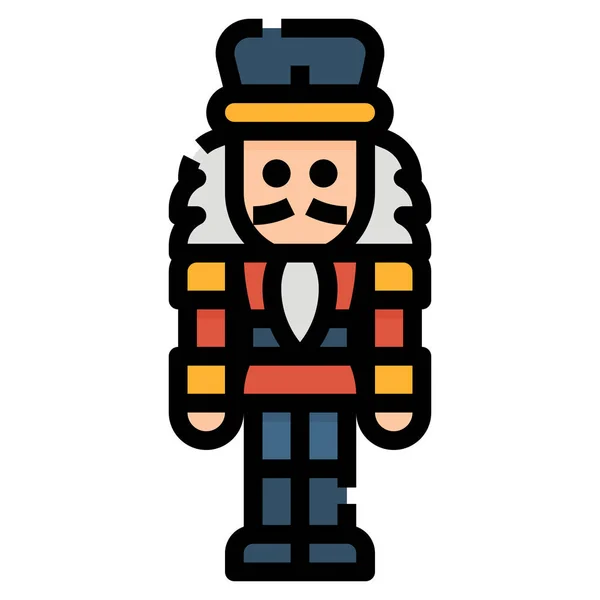 Ornament Xmas Nutcracker Icon — Stock Vector