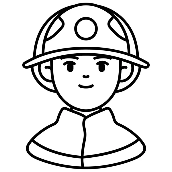 神通职业消防员图标 轮廓风格 — 图库矢量图片