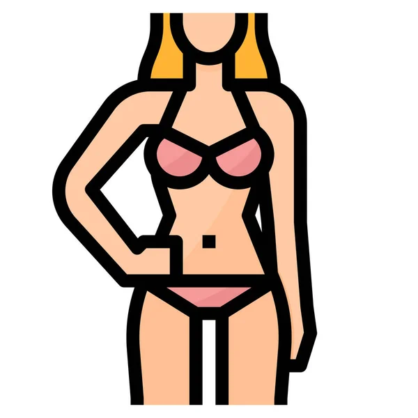 Bikini Depilación Icono Relajación Categoría Salud Mental — Vector de stock