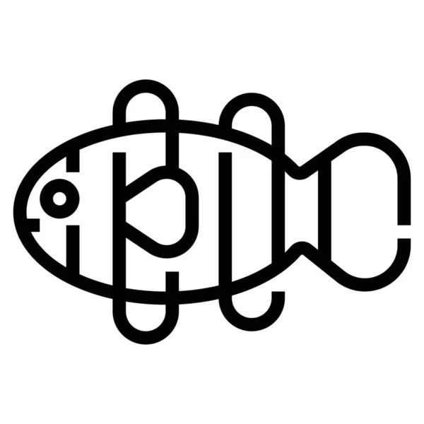 Ikona Zwierzaka Ryb Akwarium Kategorii Zwierzęta Domowe Weterynarze — Wektor stockowy
