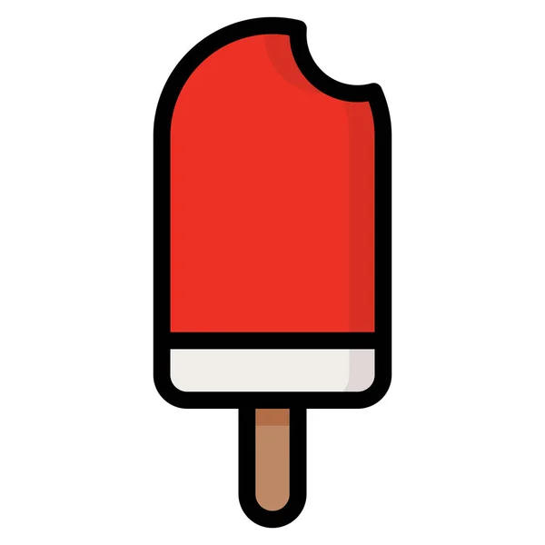 Room Dessert Ijs Pictogram Gevulde Omtrek Stijl — Stockvector