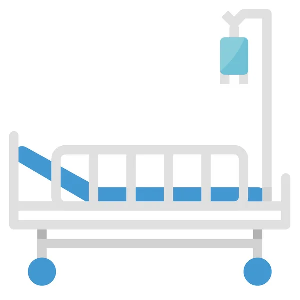 Bed Clinic Hospital Icon Flat Style — Stock Vector