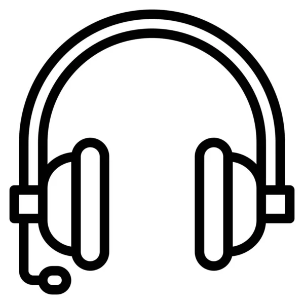 Auriculares Audio Icono Auriculares Estilo Esquema — Archivo Imágenes Vectoriales