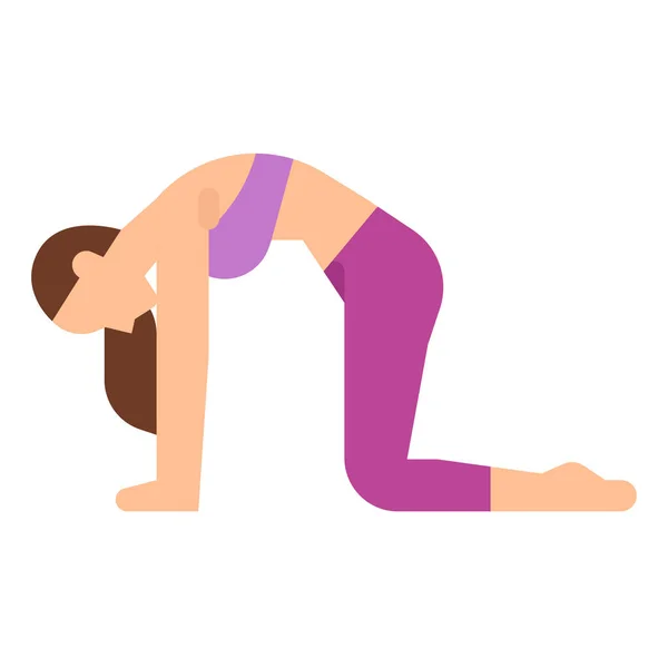 Kat Oefening Marjaryasana Icoon Fitness Yoga Dieet Categorie — Stockvector