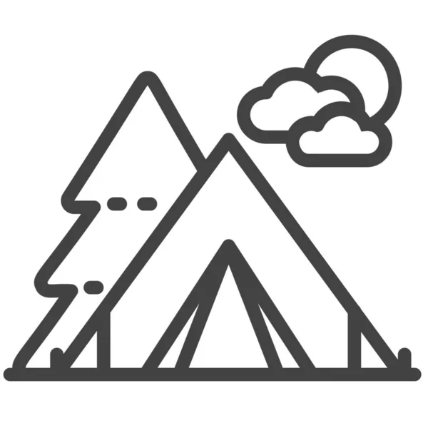 Camping Forest Tent Icon Outline Style — Stock Vector