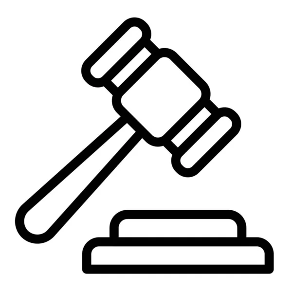 Δημοπρασία Δικαστήριο Gavel Εικονίδιο Στυλ Περίγραμμα — Διανυσματικό Αρχείο