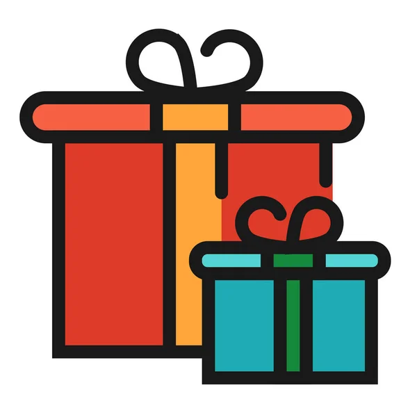 Иконка Подарков Рождество Стиле Заполненный Контур — стоковый вектор