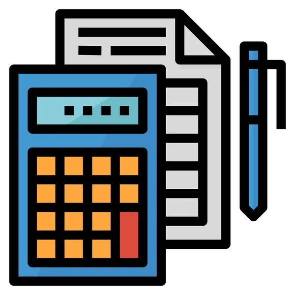 Значок Банковского Калькулятора Стиле Заполненного Контура — стоковый вектор