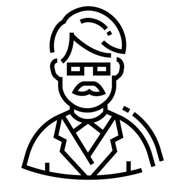 Hombre Persona Profesor Icono Estilo Esquema — Vector de stock