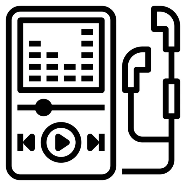 Audio Hudební Přehrávač Ikona Kategorii Elektronická Zařízení Spotřebiče — Stockový vektor